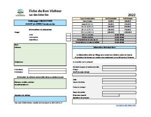 Fiche du Bon Visiteur Lac des Seize Iles